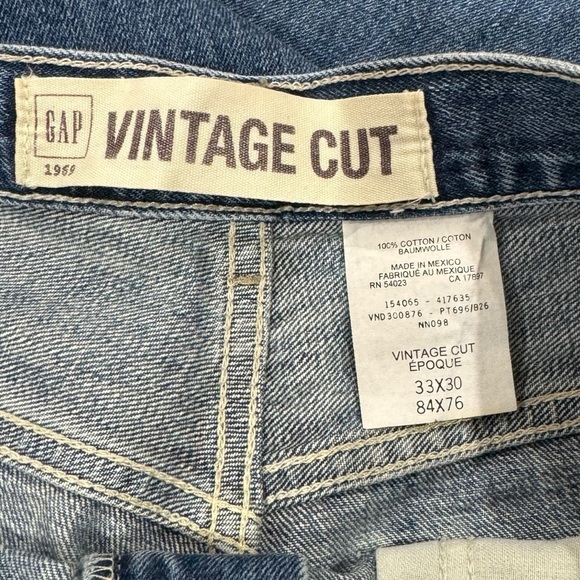 GAP Vintage Cut Wide Leg Baggy Jeans Epoque 100% Cotton | 32" x 30" - Picture 7 of 8